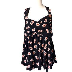 Torrid Sleeveless Top, Black/Multi-Floral, 5X
